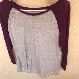 Purple and Grey Baseball Tee